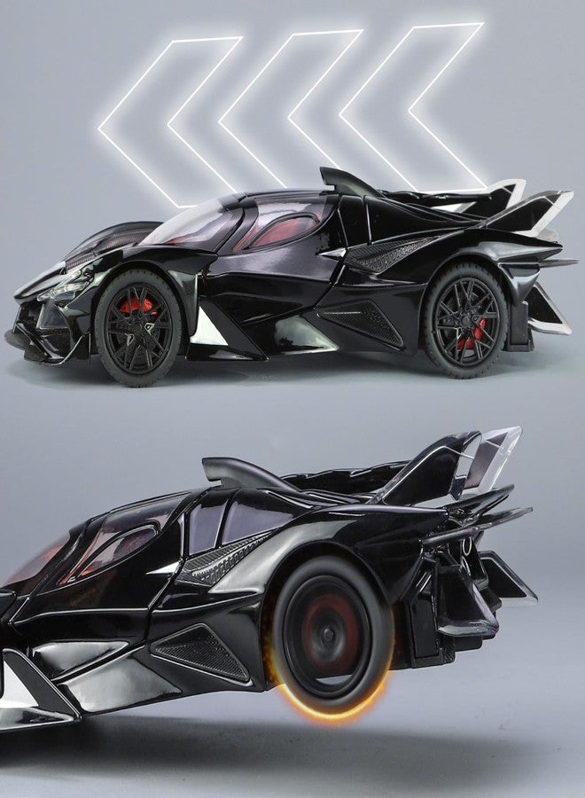 SASBSC Toy Cars Apo Project EVO Model 1:32 Metal Diecast Car Toys with Light and Sound Pull Back Car for 3 4 5 6 7 Year Old Boys (Black) - Image 4